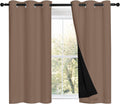 Nicetown Cappuccino Bedroom Full Blackout Cold Blocking Short Curtain Panels, Super Thick Insulated Window Covers, 100% Blackout Blinds wit…