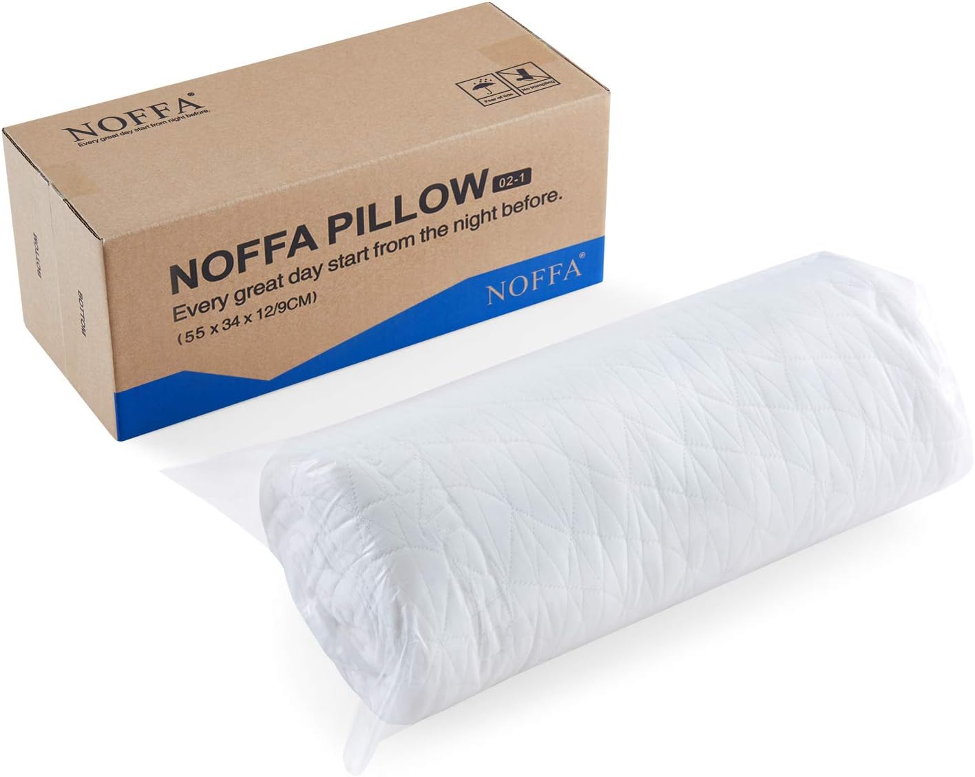 Noffa Bouncy Orthopedic Neck Support Pillow for Sleeping, Special Foam Deep Sleep Pillow, Bed Pillow for Side, Back, Stomach Sleepers, Remo…