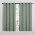 NICETOWN Bedroom Curtain Panels Blackout Draperies, Thermal Insulated Solid Grommet Blackout Curtains/Drapes (Greyish Green, 1 Pair, 55…