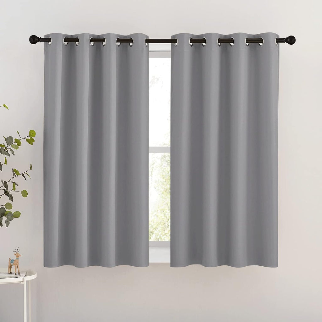 Nicetown Silver Grey Blackout Curtains for Bedroom - Triple Weave Grommet Top Thermal Insulated Window Treatment Light Blocking Drapes for…