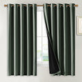 Nicetown Dark Mallard 100% Blackout Lined Curtains, 2 Thick Layers Completely Blackout Window Treatment Thermal Insulated Drapes for Kitche…