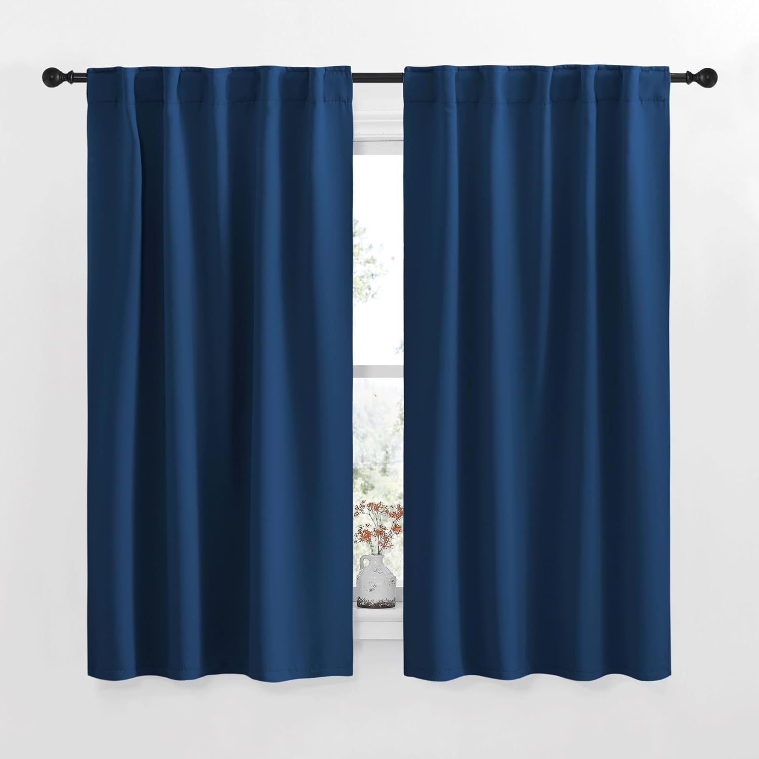 NICETOWN Blackout Curtains Window Panel Drapes - (Moroccan Blue Color) W42 x L63, 2 Panels, Home Decoration Light Blocking Thermal…