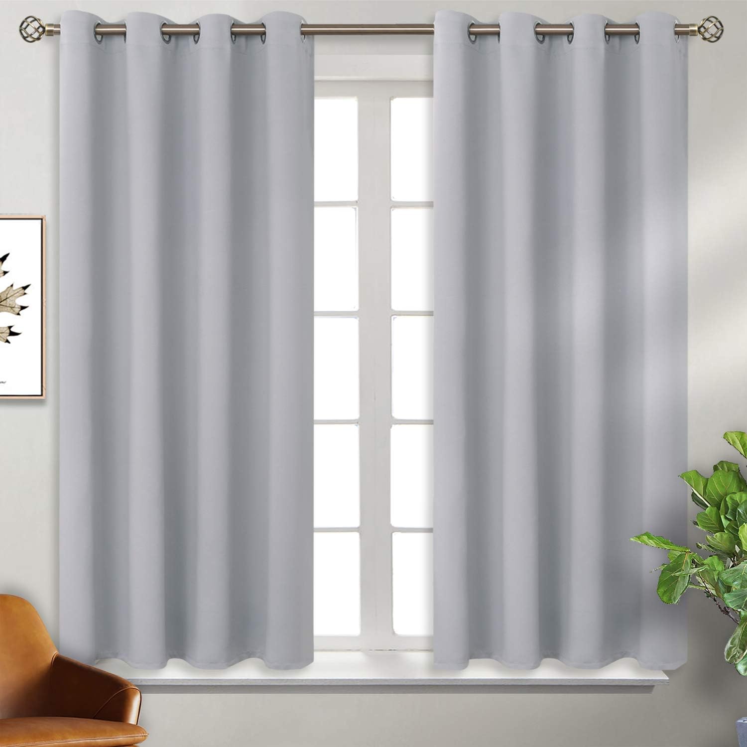 BGment Room Darkening Curtains for Bedroom - Grommet Thermal Insulated Window Treatments Light Blocking Curtains for Living Room, Set of 2…