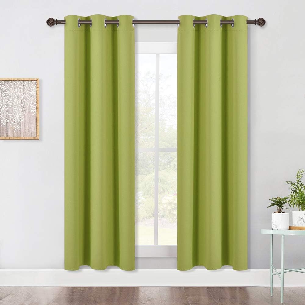 NICETOWN Window Drapery Panels Blackout Curtains, Window Treatment Thermal Insulated Solid Grommet Blackout Drapes for Bedroom (Set of 2…