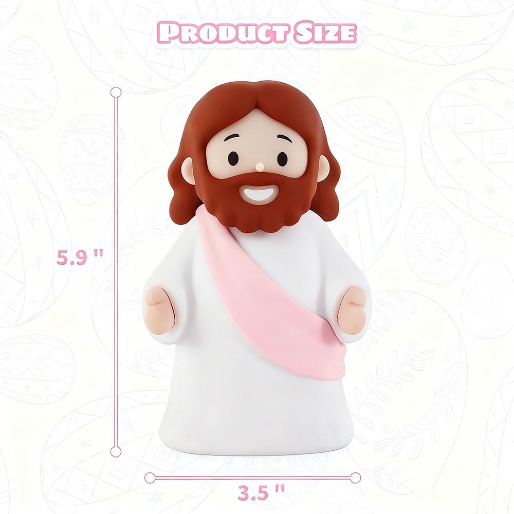Jesus Night Light Rechargeable Bedside Night Light Dimmable Silicone LED Light Ideal for Religious Gatherings, Gifts for Sunday School…