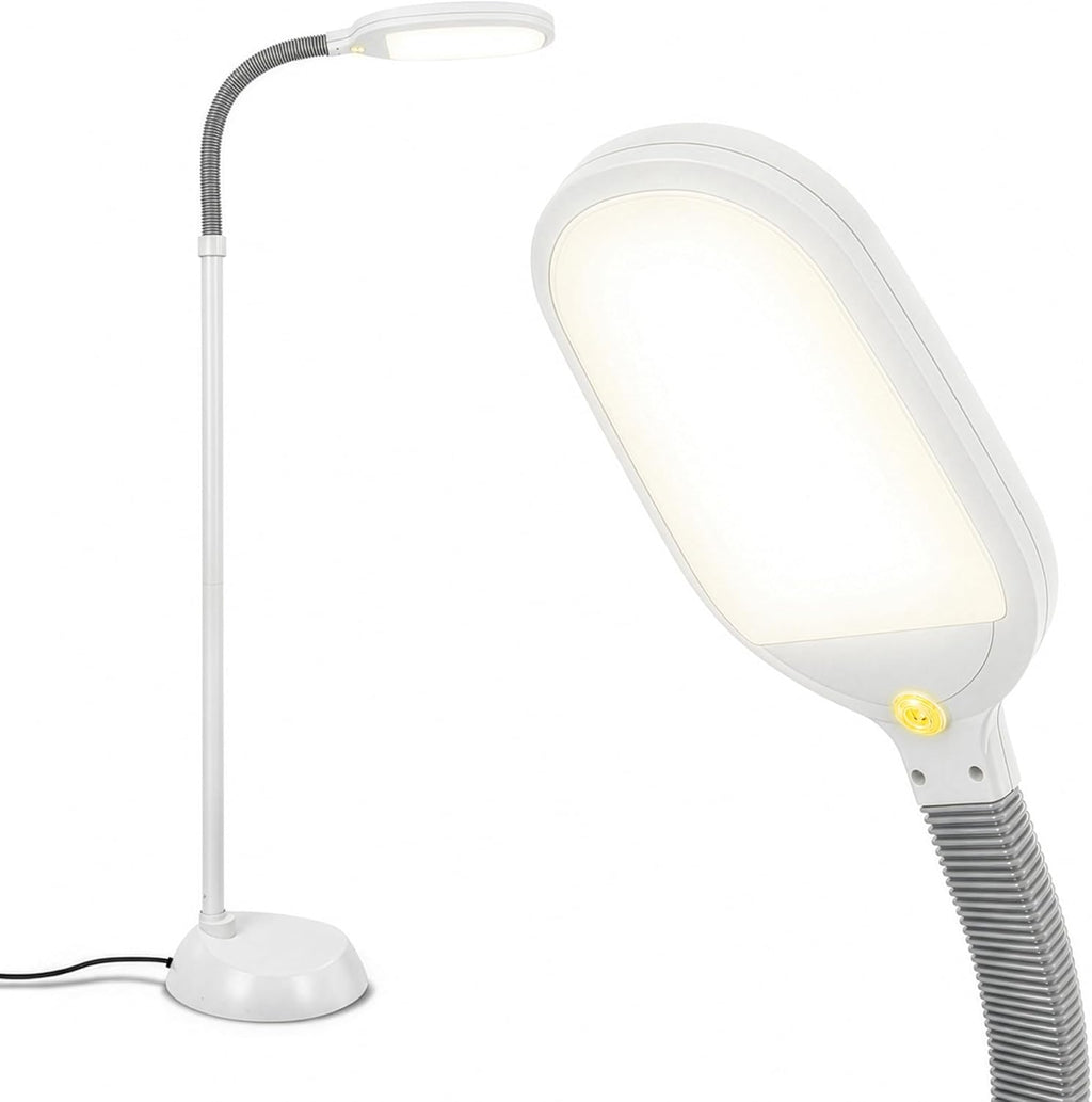 Brightech Litespan - Bright LED Floor Reading Lamp for Over Chair Crafts and Reading, Estheticians' Light for Lash Extensions, Adjustable S…