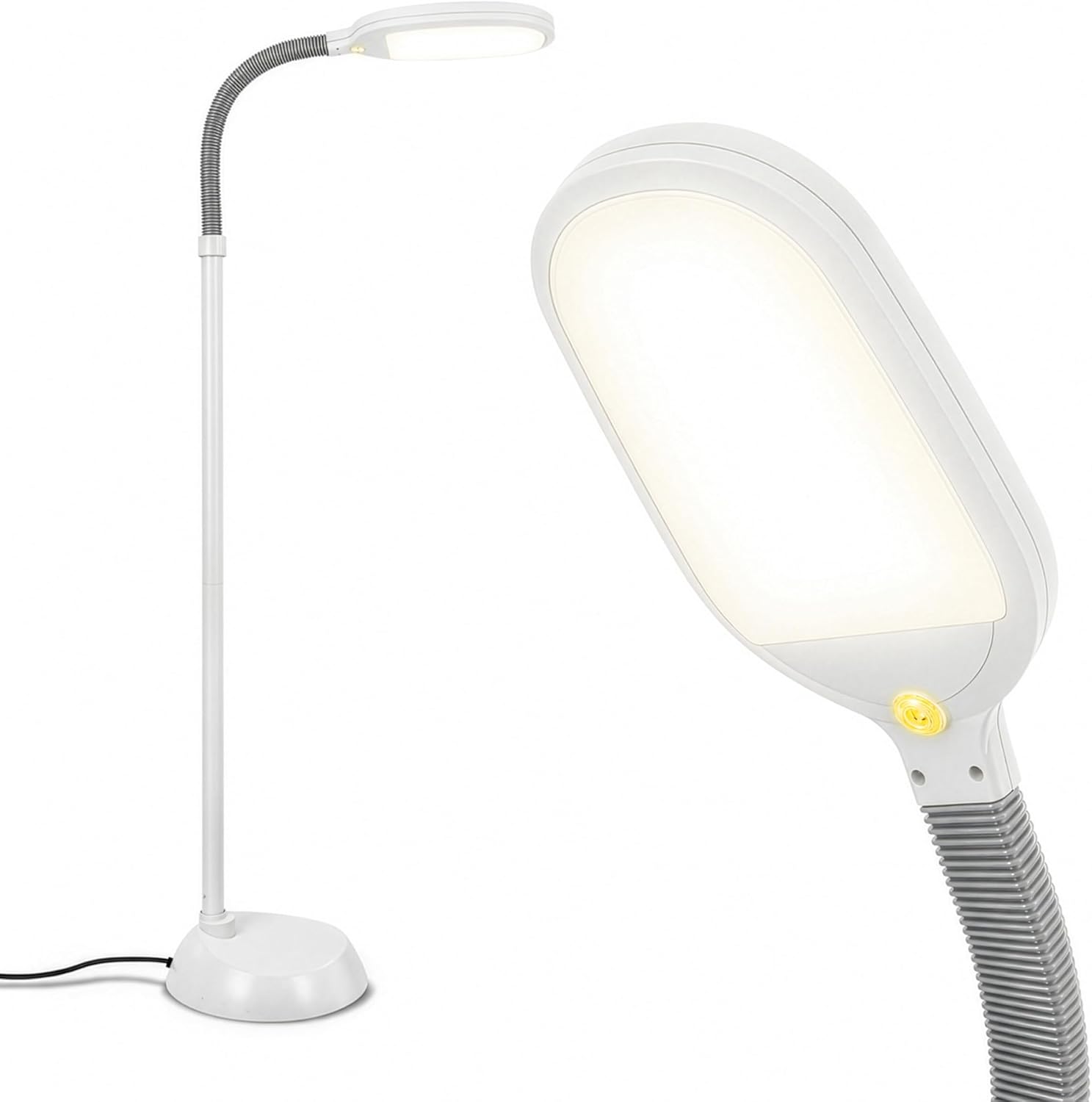 Brightech Litespan - Bright LED Floor Reading Lamp for Over Chair Crafts and Reading, Estheticians' Light for Lash Extensions, Adjustable S…