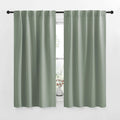 NICETOWM Window Treatment Curtain Panels - (Greyish Green Color) W42 x L50, 2 Pieces, Semi Blackout Window Treatment Drape Panel for Kids…