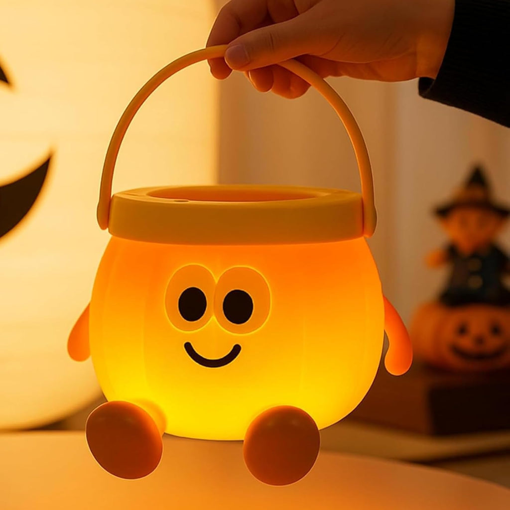 Pumpkin Night Light for Kids, Rechargeable Bedside Lamp, Portable Handheld Lamps, Pumpkin Lantern Lamp for Office, Room Decor, Cute Sleep…