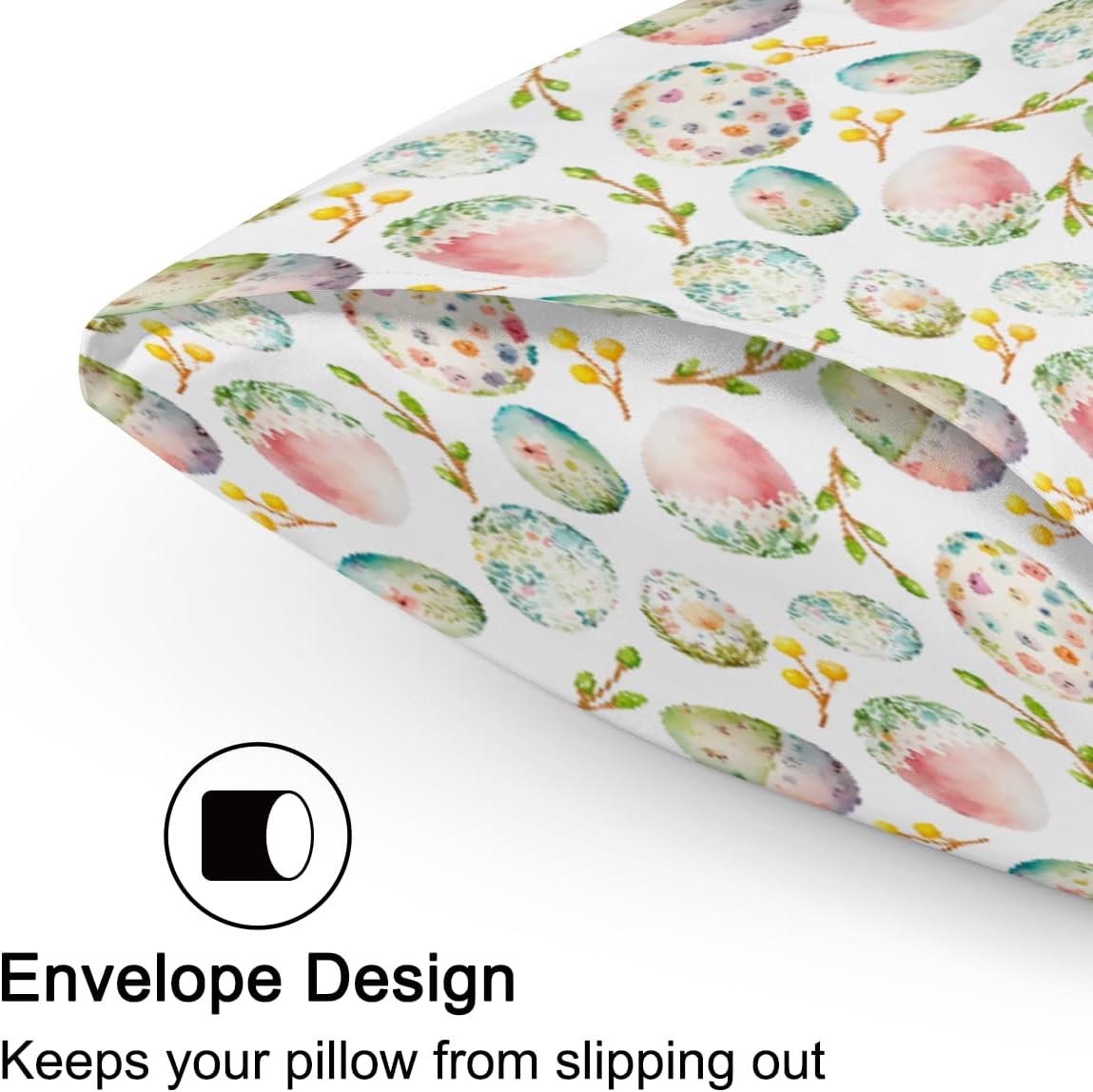 Colorful Easter Eggs Satin Pillowcase for Hair and Skin Soft Silk Pillow Cases with Envelope Closure Cooling Pillow Case Slip 15.99…
