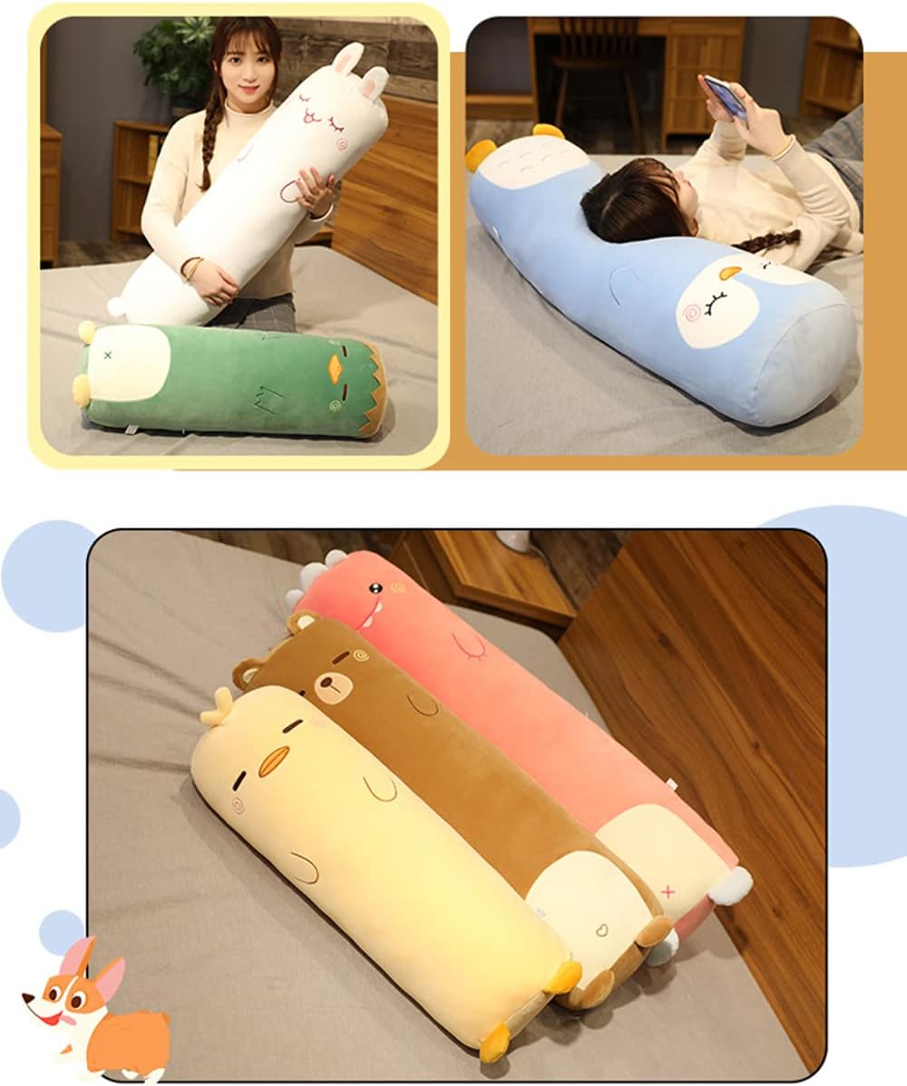 Long Plush Cute Body Pillows 33" Cuddle Stuffed Animal Shaped Bed Body Pillows Soft Cotton Plushies Doll Toy Gifts (Husky, 33 Inch)