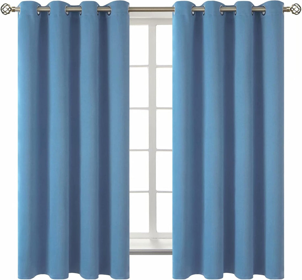 BGment Blackout Curtains for Bedroom - Grommet Thermal Insulated Room Darkening Curtains for Living Room, Set of 2 Panels (52 x 63 Inch, Fa…