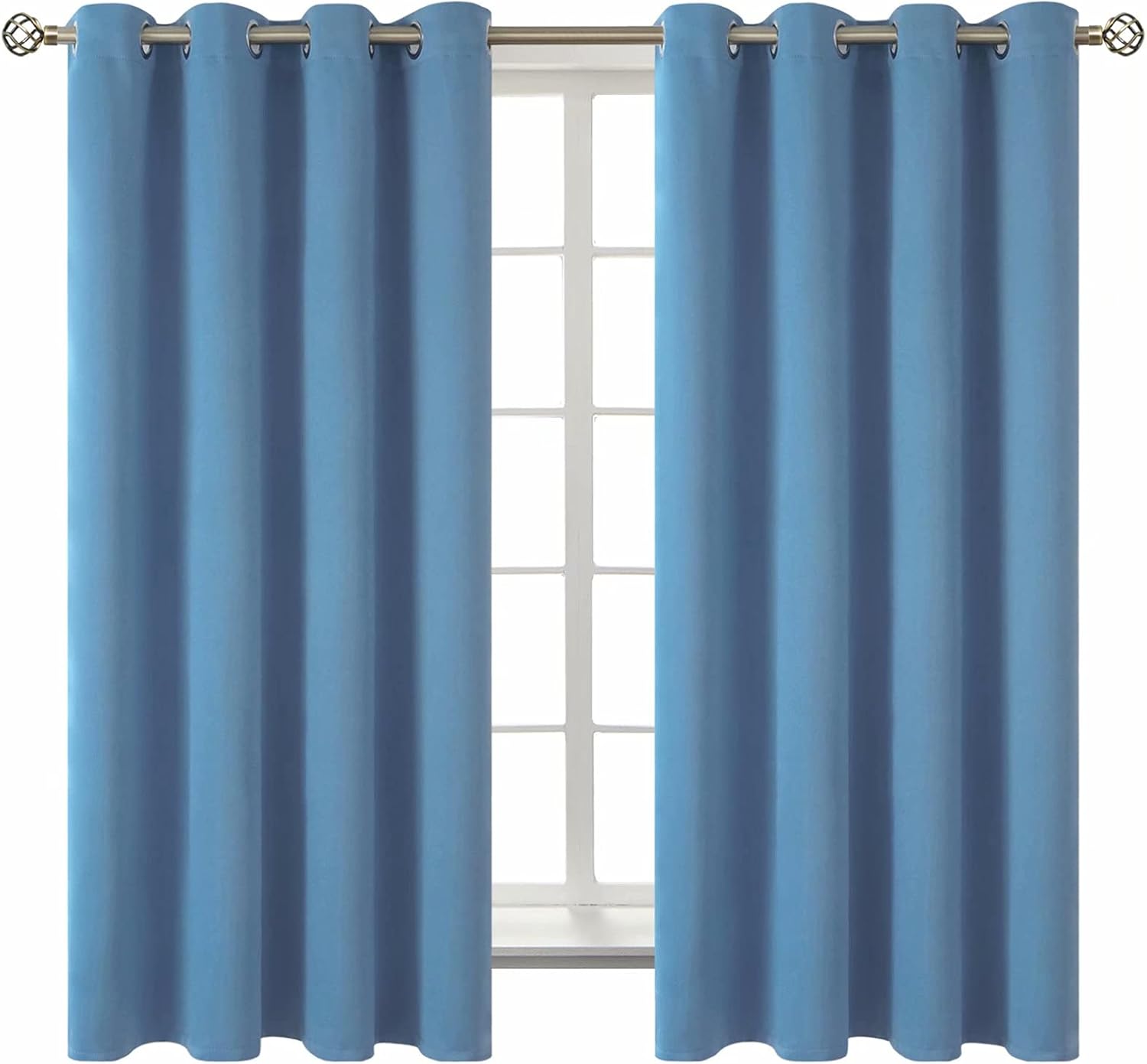 BGment Blackout Curtains for Bedroom - Grommet Thermal Insulated Room Darkening Curtains for Living Room, Set of 2 Panels (52 x 63 Inch, Fa…
