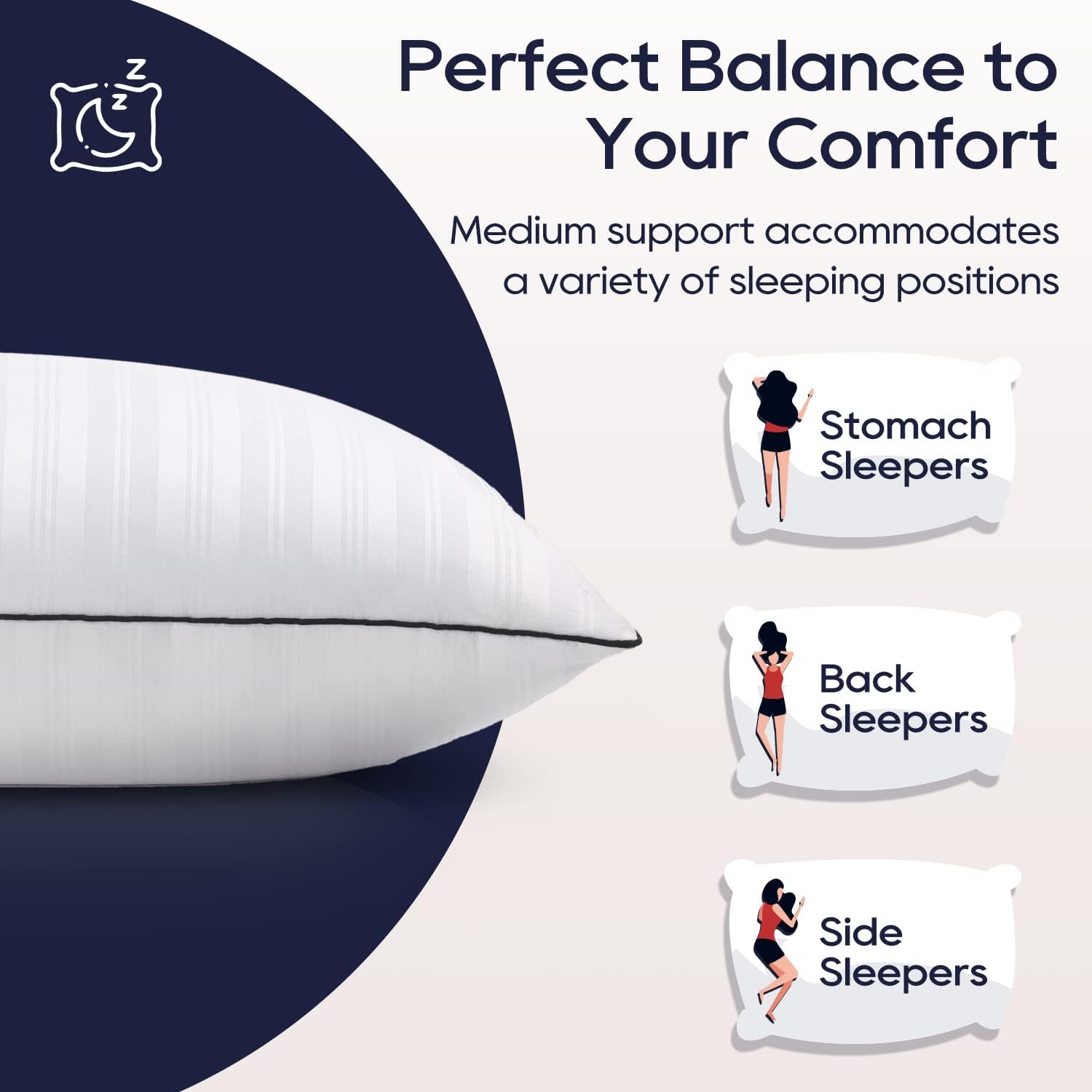 Downluxe Bed Pillows Queen Size Set of 2 - Hotel Collection Soft Down Alternative Pillows for Sleeping, Perfect for Side, Back and Stomach…