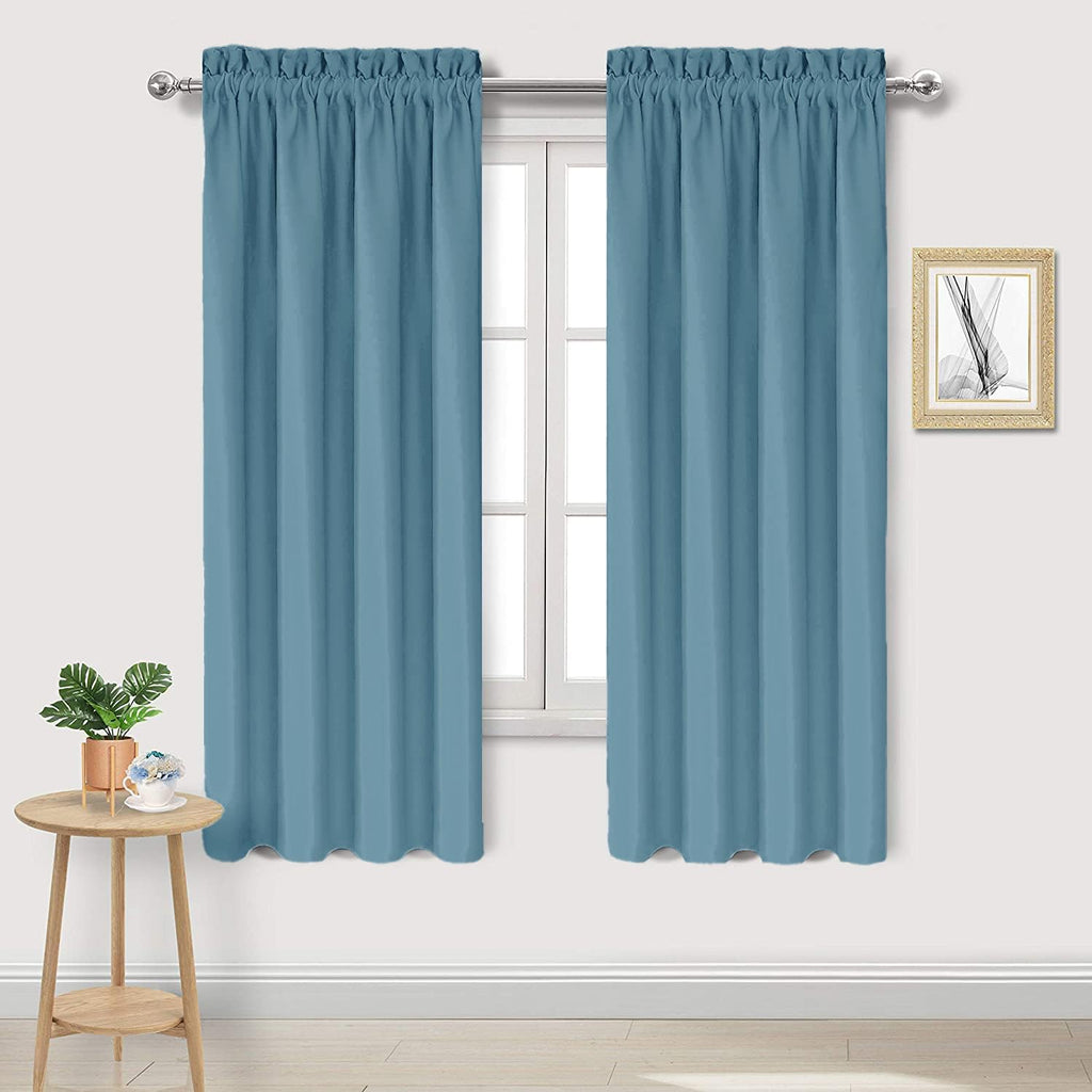 DWCN Blackout Curtains for Living Room Thermal Insulated, Energy Saving & Noise Reducing Bedroom Curtains, Stone Blue, W 42x L 72 Inch…