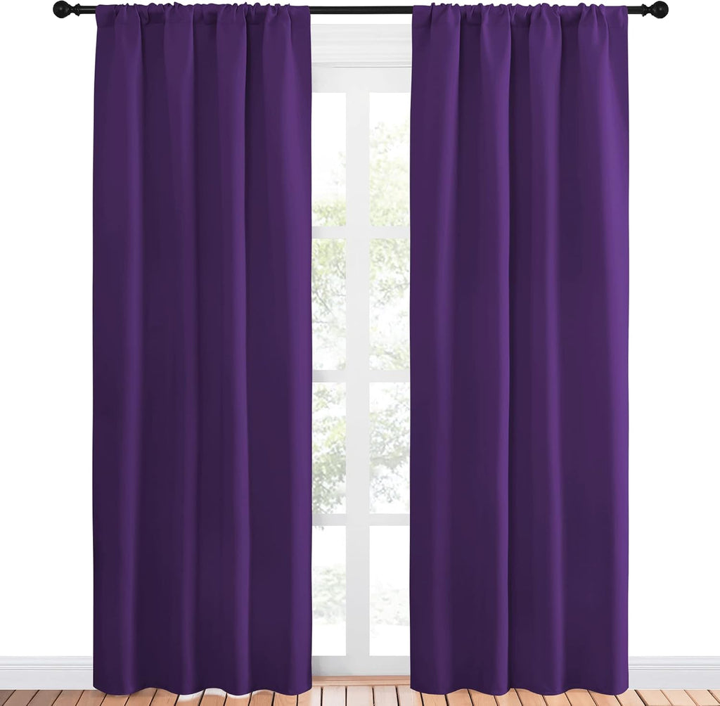Nicetown Blackout Draperies Curtains 84 Long - easy maintenance Thermal Insulated Rod Pocket Blackout Curtains/Draperies for Patio Door…