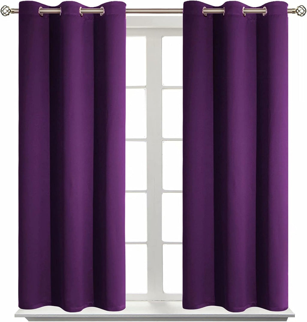 BGment Blackout Curtains - Grommet Thermal Insulated Room Darkening Bedroom and Living Room Curtain, Set of 2 Panels (38 x 45 Inch, Purple)…