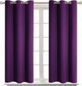 BGment Blackout Curtains - Grommet Thermal Insulated Room Darkening Bedroom and Living Room Curtain, Set of 2 Panels (38 x 45 Inch, Purple)…