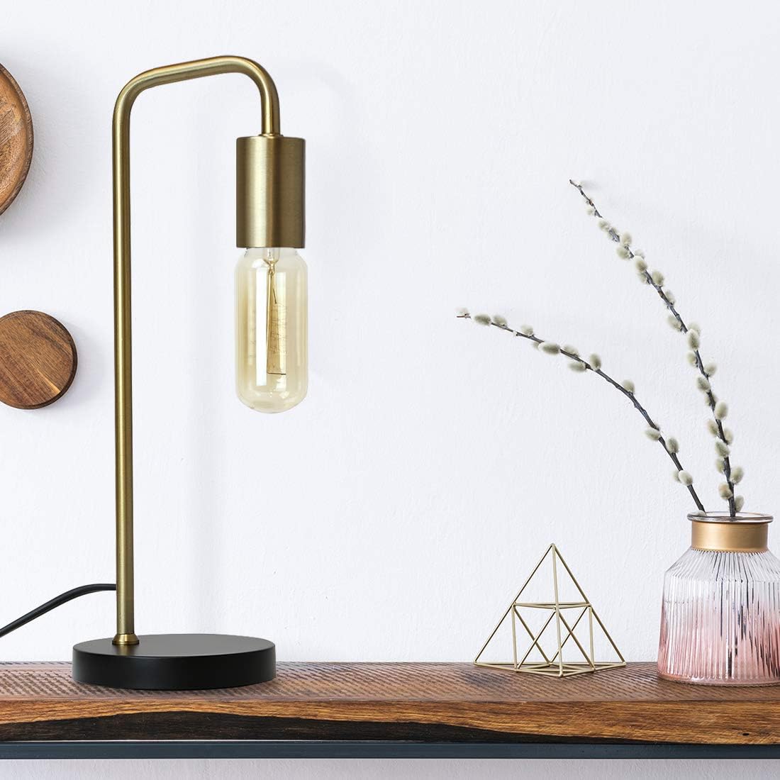 O’Bright Industrial Desk Lamp, 100% Metal Lamp, UL Certified Ceramic E26 Socket, Minimalist Design for Home Decoration, Table Lamp for…