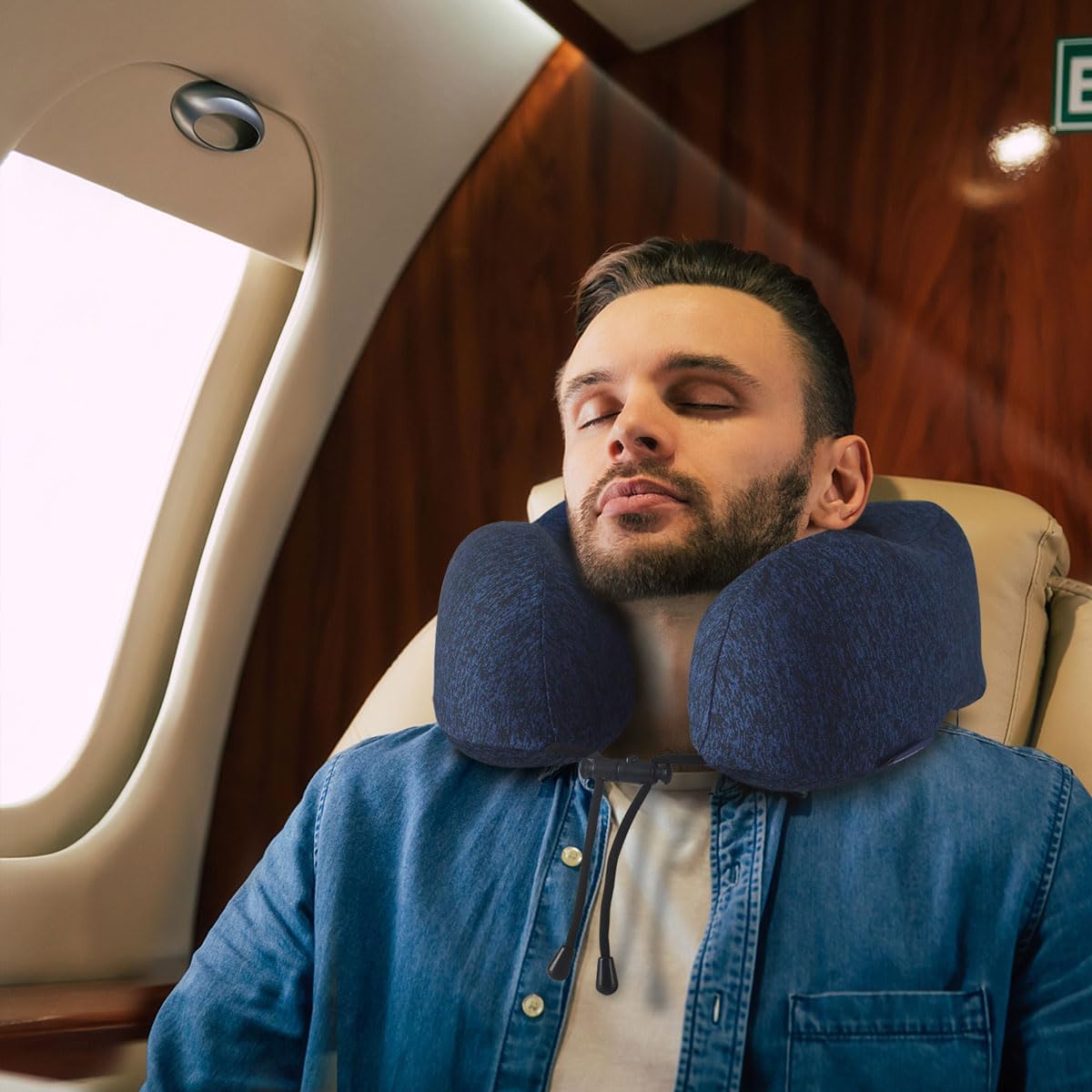 napfun Neck Pillow for Traveling, Upgraded Travel Neck Pillow for Airplane 100% Pure Memory Foam Travel Pillow for Flight Headrest Sleep…