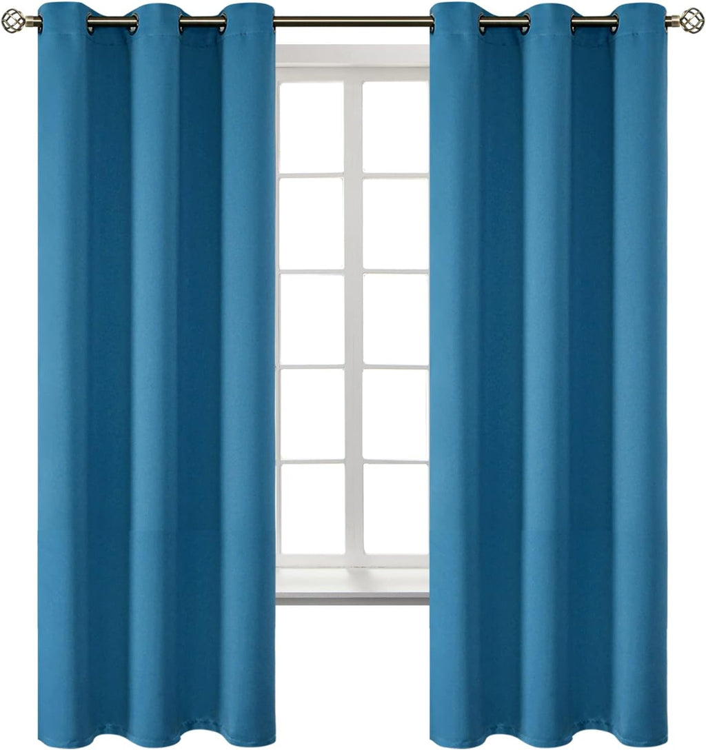BGment Blackout Curtains - Grommet Thermal Insulated Room Darkening Bedroom and Living Room Curtains, Set of 2 Panels (42 x 63 Inch, Steel…