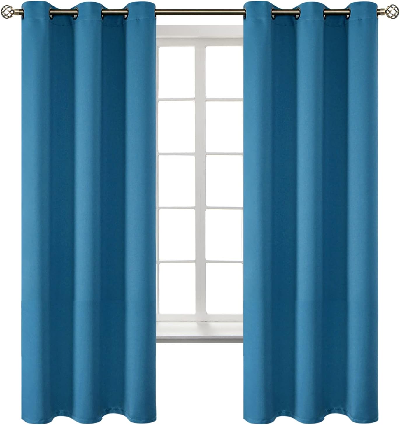 BGment Blackout Curtains - Grommet Thermal Insulated Room Darkening Bedroom and Living Room Curtains, Set of 2 Panels (42 x 63 Inch, Steel…
