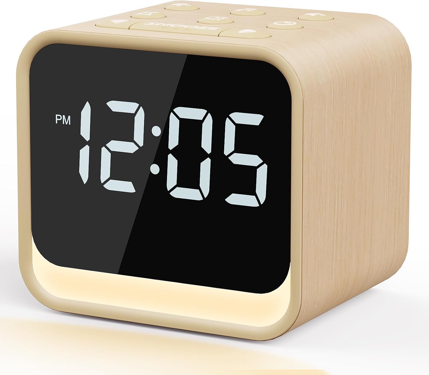 Housbay Wooden Sound Machine Alarm Clock for Bedrooms - Gentle Wake-Up with Birdsong, White Noise for Sleeping, Small Digital Clock for…