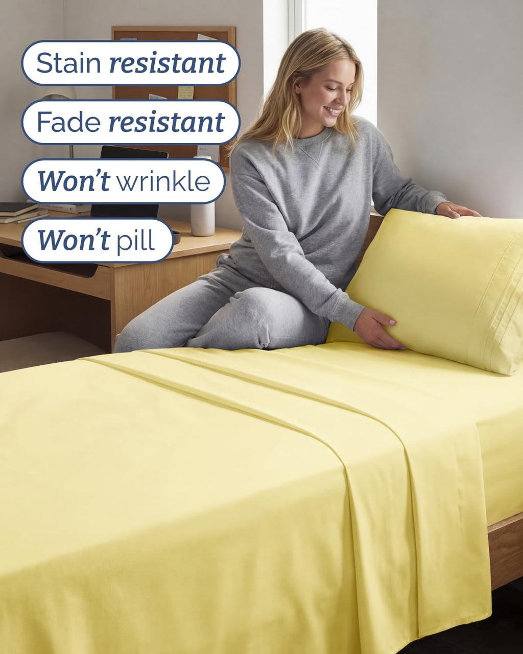 Twin XL 4 Piece Sheet Set - Comfy, Breathable & Cooling - Hotel Luxury Bedding for Women, Men, Kids, Teens & Children - 1 Flat & 1 Fitted…