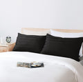 ZaizaiHome Pillow Cases Queen Size, 100% Egyptian Cotton Pillow Protectors with Zipper, 400 Thread Count Sateen Weave Black Stripe Pillowca…
