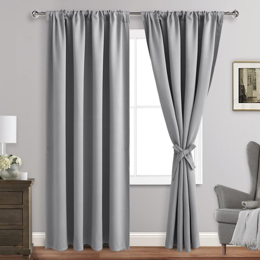 Jiuzhen Thermal Insulated Blackout Curtains - Room Darkening, Energy Saving & Noise Reducing, 52 x 84 Inch Length Curtains for Bedroom & Li…