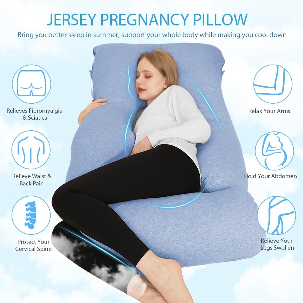 Chilling Home Pregnancy Pillow, U Shaped Pregnancy Pillows for Sleeping Full Body Pillow Maternity Pillow for Pregnant Women 58 inch…