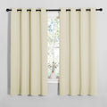NICETOWN Room Darkening Curtain Panels for Cafe, Thermal Insulated Grommet Room Darkening Draperies/Drapes for Window (Beige, 2 Panels…