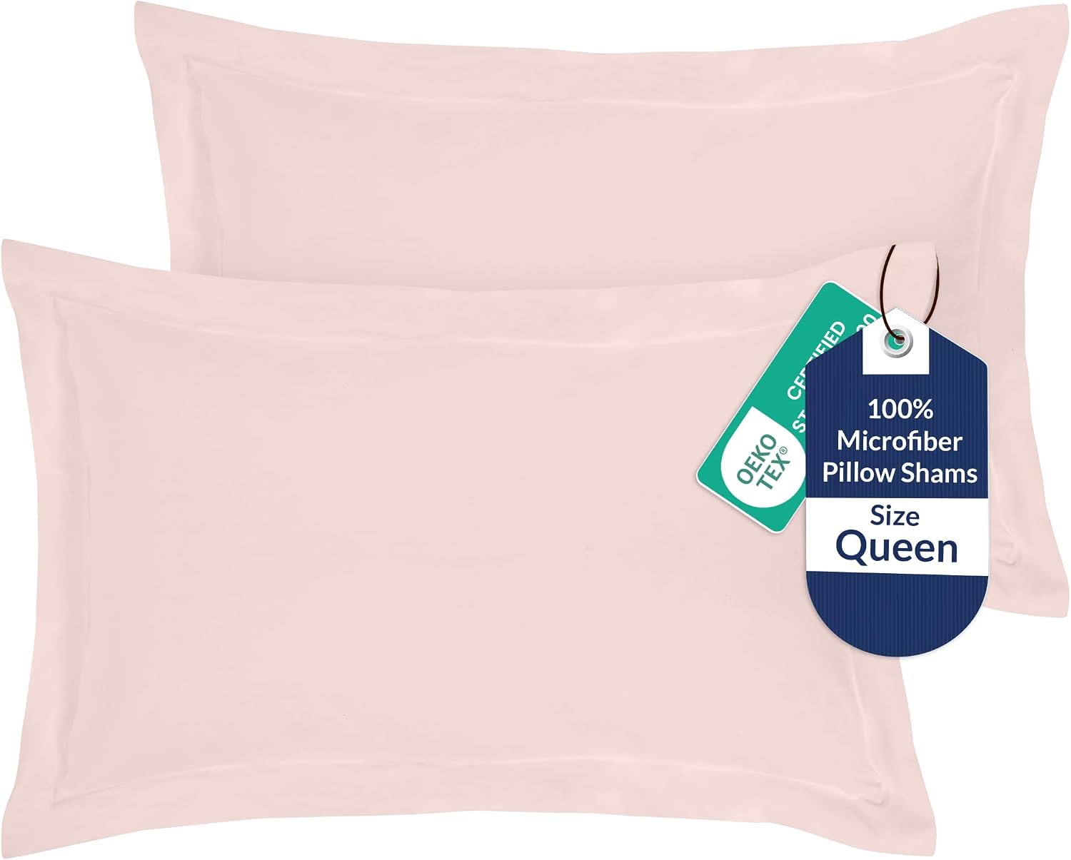 Royalelinens Royale Linens Pillow Shams 2 Pack Queen Size 20x30 Inch - Brushed 1800 Microfiber - Bed Pillow Shams, Wrinkle Resistant Super…