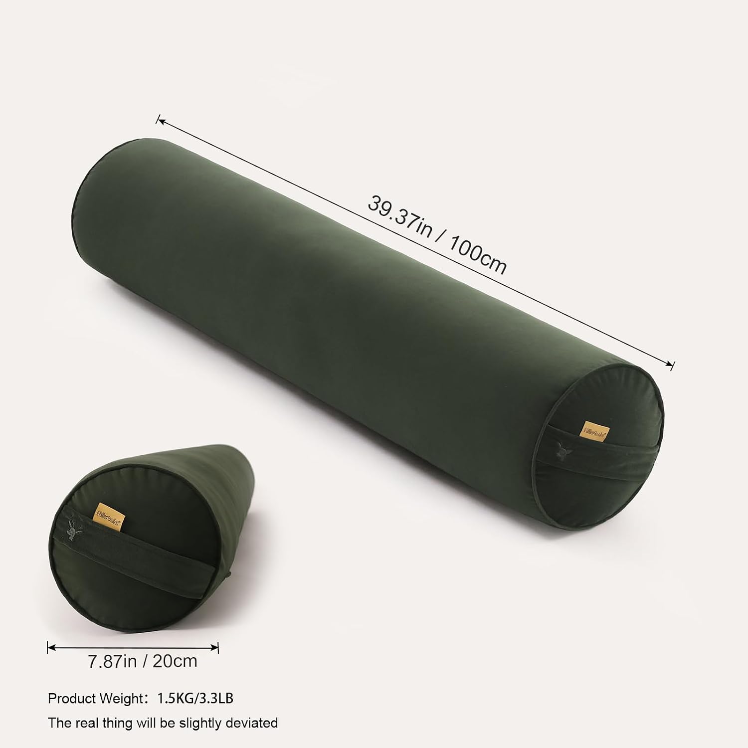 Body Pillow for Adults, Long Round Pillow, Big Cylindrical Pillow, Large Full Bolster Pillows for Side Sleepers (Jade Green, 39.37"*7.87")