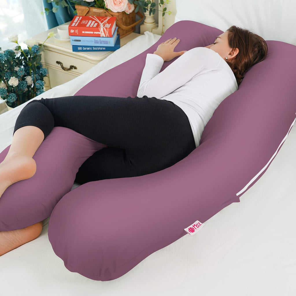 Meiz Pregnancy Pillow, Cooling Silky Pregnancy Pillows for Sleeping, Full Body Maternity Pillow for Pregnant Woman with Cooling Silky Jersey…
