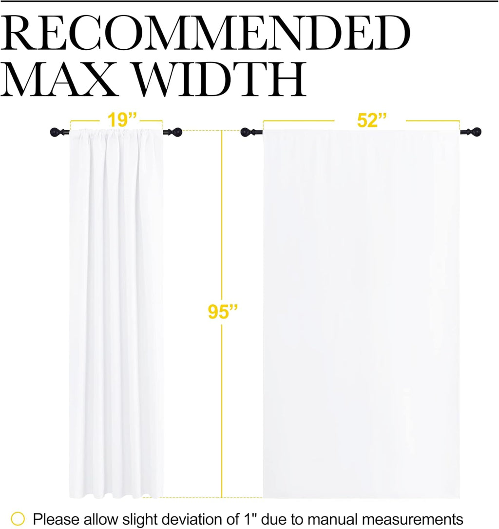 NICETOWN White Bedroom Curtain Panels - Multi-Function Noise Reducing Performance Window Treatment Thermal Insulated Rod Pocket Room…