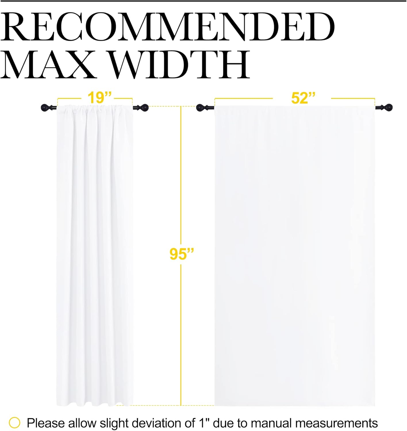 NICETOWN White Bedroom Curtain Panels - Multi-Function Noise Reducing Performance Window Treatment Thermal Insulated Rod Pocket Room…