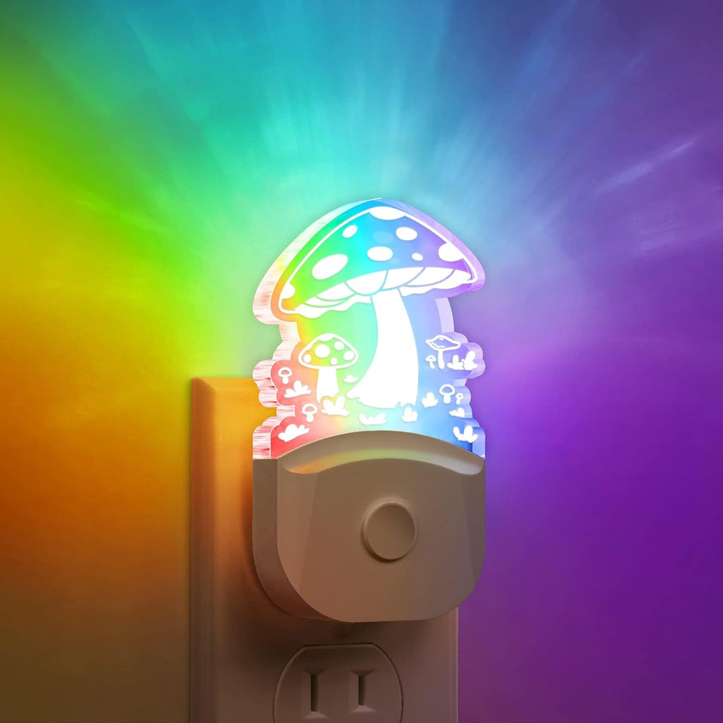 Mushroom Night Light [2 Pack], Plug in Lamp, 8 Color Changing LED Night Lights for Adults Kids Baby Children NightLight Wall Mushroom…