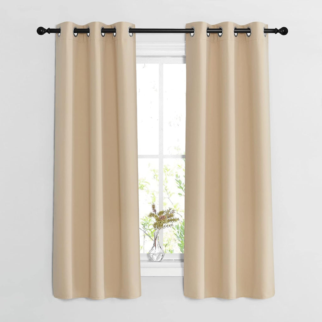 Nicetown Blackout Curtain Panels for Living Room - Window Treatment Thermal Insulated Solid Grommet Vertical Drapes Window Treatments for B…