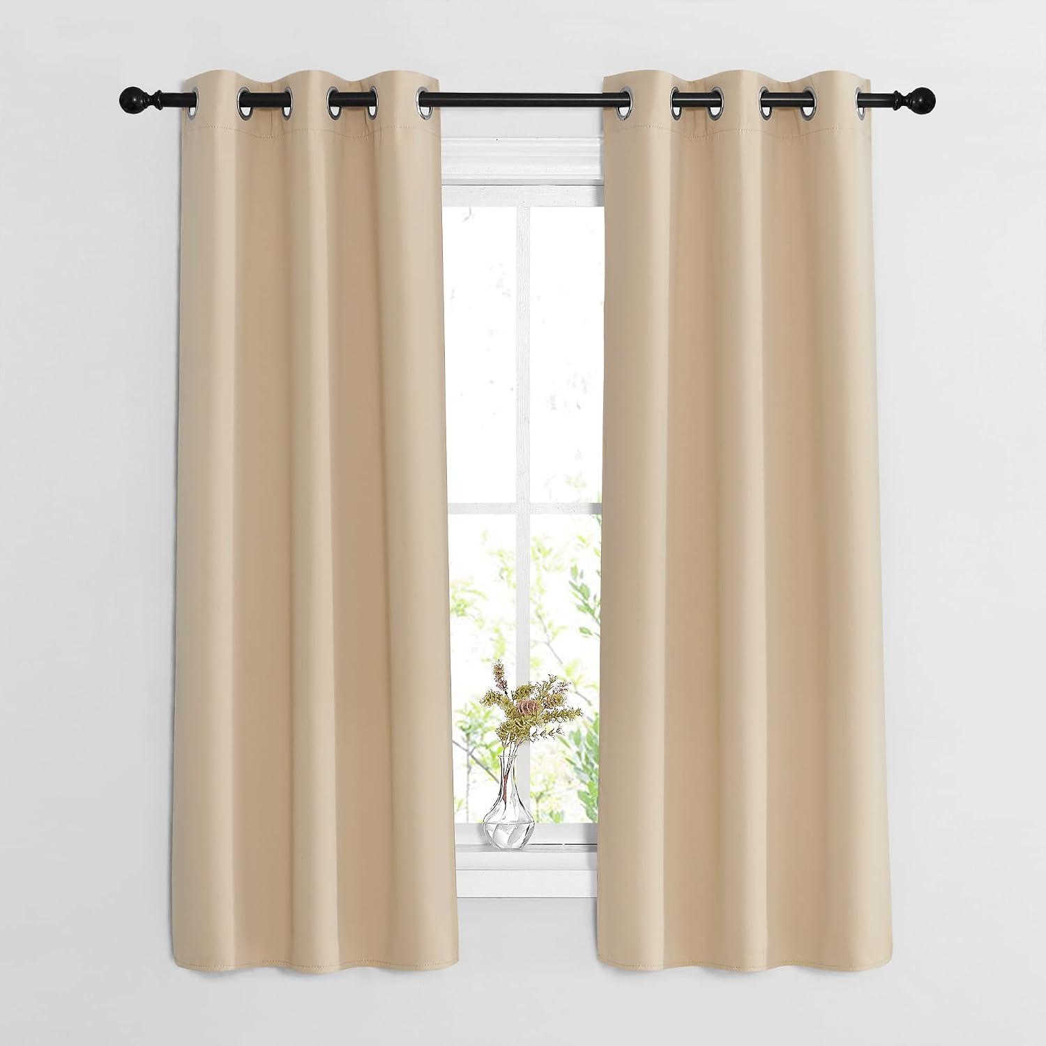 Nicetown Blackout Curtain Panels for Living Room - Window Treatment Thermal Insulated Solid Grommet Vertical Drapes Window Treatments for B…