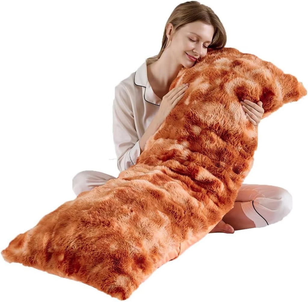Animebody Luxury Shaggy Faux Fur Body Pillow, Fluffy Bed Pillow with Zipper Closure, Soft Decorative Plush Full Long Pillows, Fuzzy Hug Pillow…