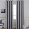 Yakamok Room Darkening Gray Blackout Curtains 84 Inch Long Light Blocking Thermal Insulated Window Treatment Grommet Drapes for Bedroom…