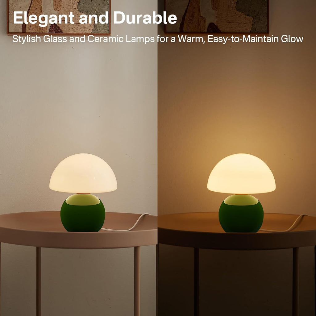 Dawnwake Mushroom Lamp Table Lamp for Bedroom, Desk Bedside Small Lamps for Living Room Night Stands, Mushroom Decor Cute Mini Modern Mid…