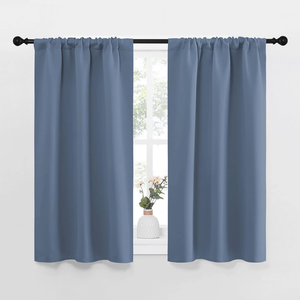 NICETOWN Kitchen Curtains, Short Blackout Curtains & Drapes, Thermal Insulated Blackout Curtain Panels for Kids Room, Play Room (Stone…