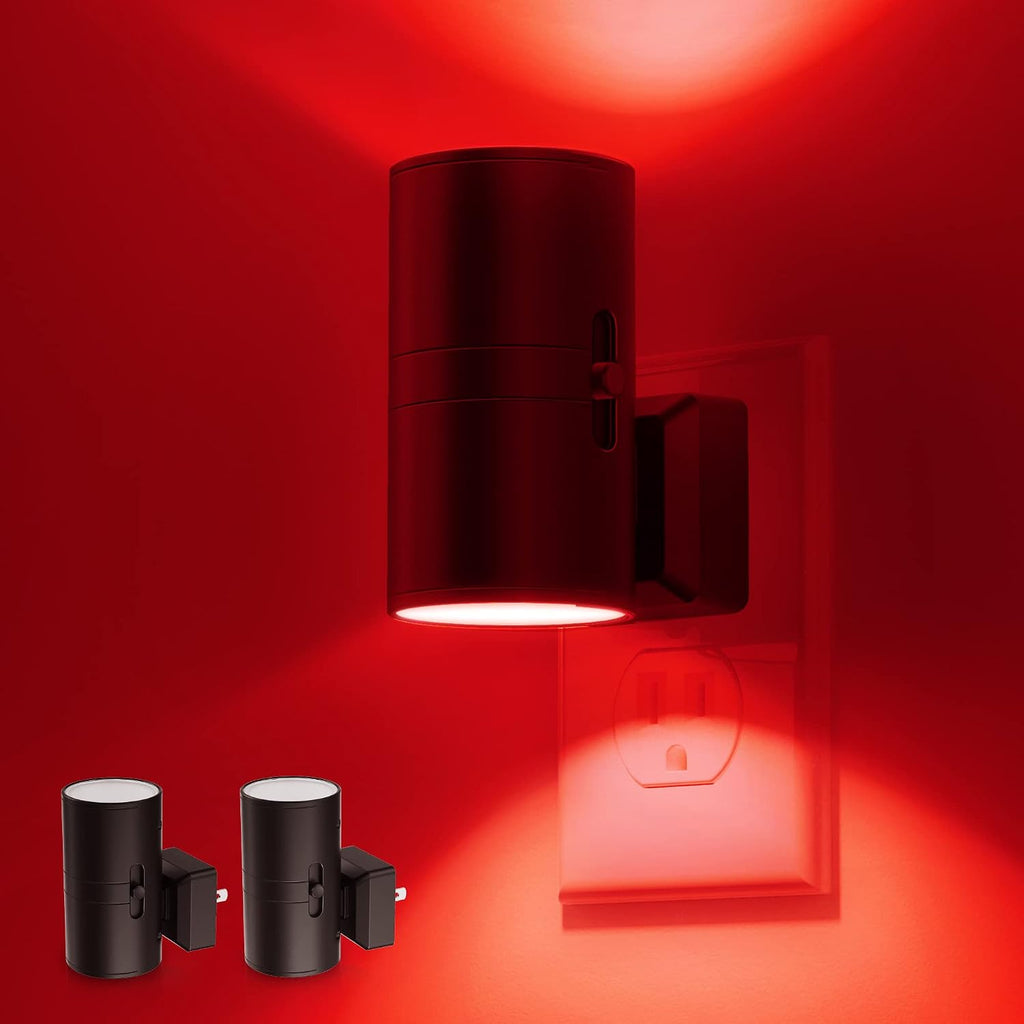 Llohasled L LOHAS LED Red Night Light, Circadian Night Lights Plug into Wall, LED Nightlights with Light Sensor, Red, Dimmable Ni…
