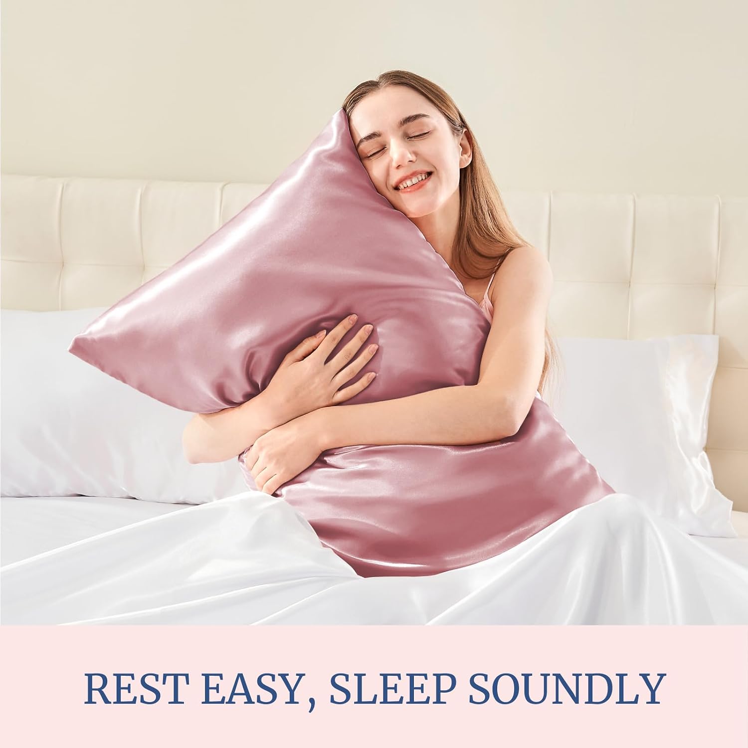 Bedelite Satin Pillowcase for Hair and Skin, Super Soft and Cooling Similar to Silk Pillow Cases 2 Pack with Envelope Closure, Gift for Wom…
