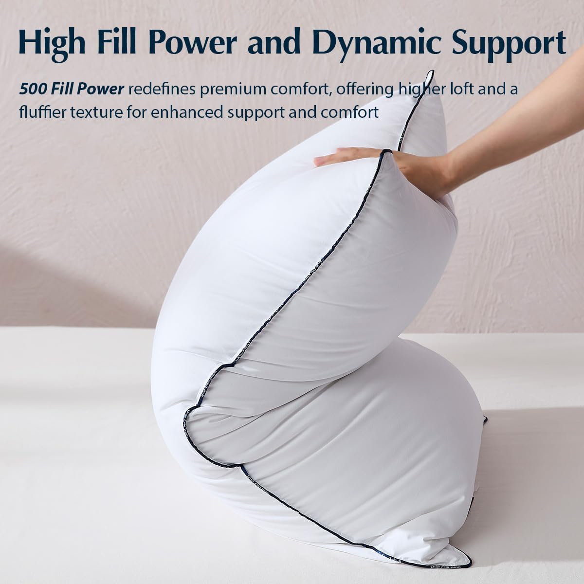 PacificCoast Pacific Coast Pillows Queen Size Set of 2, Goose Down Fiber Bed Pillows for Sleeping, Hotel Pillows, Downproof, Medium, White…