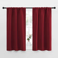 NICETOWN Christmas Burgundy Curtains Blackout Drape Panels - Lights Block Out Window Treatment Short Curtain Sets for Loft and Basement…