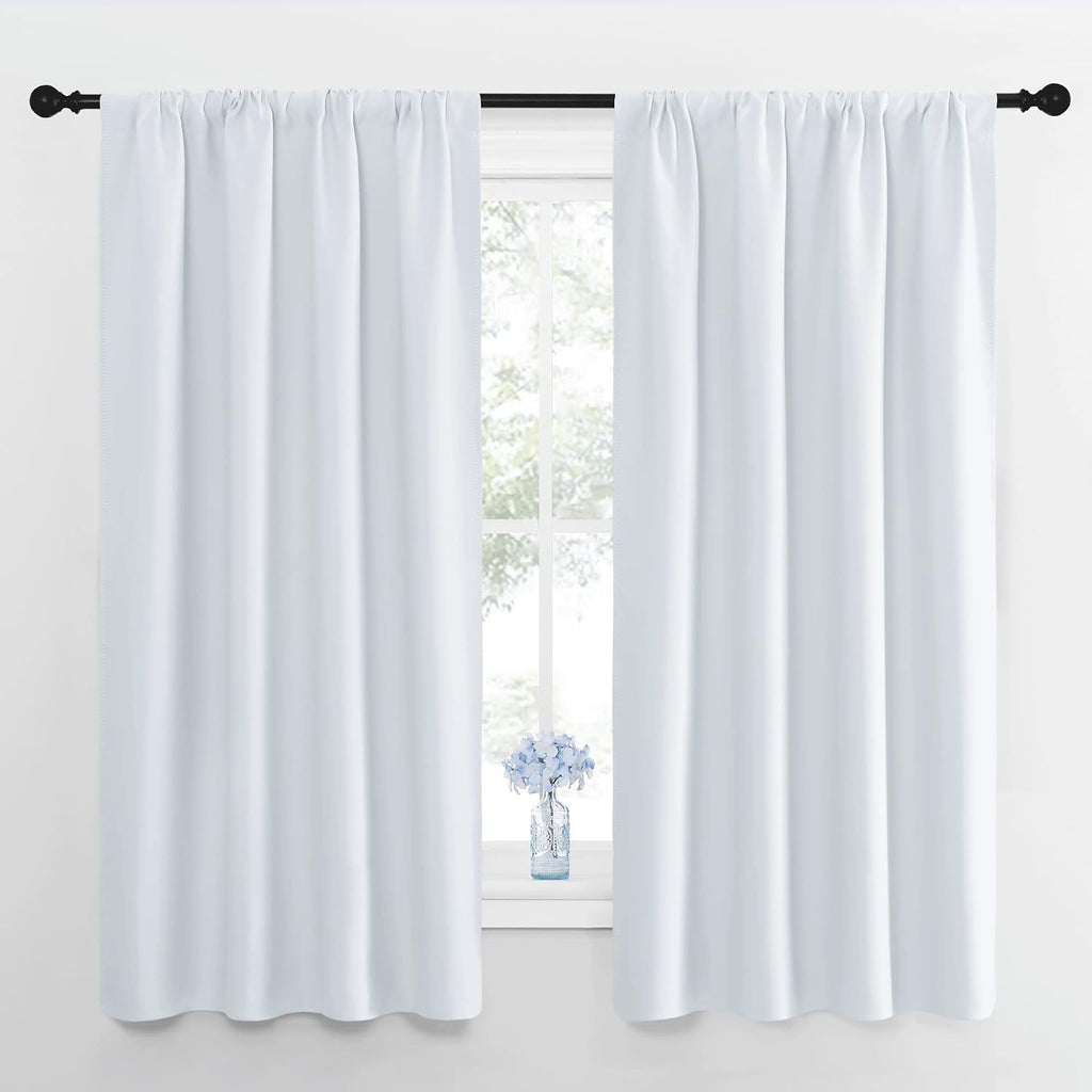 NICETOWN Bedroom Curtain Panels - Window Treatment Thermal Insulated Rod Pocket Room Darkening Curtains/Drapes for Bedroom (2 Panels, 42…