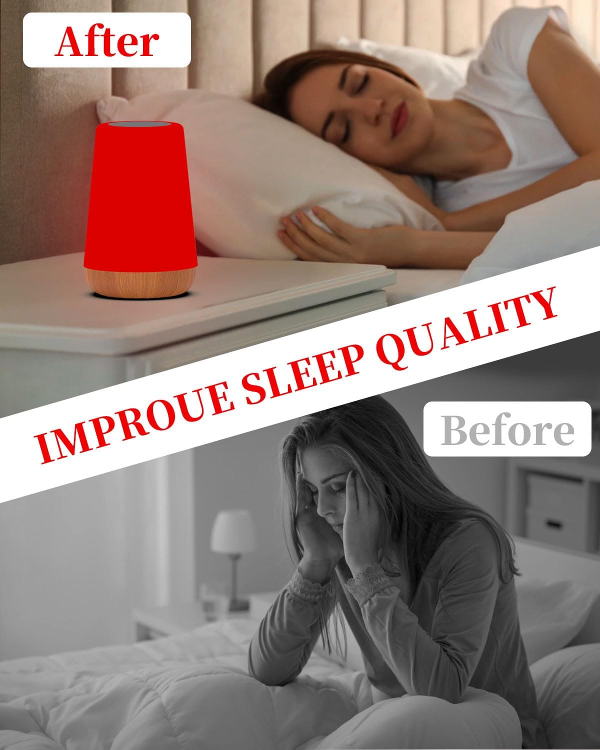 Tlaotniy Red Light for LampBlue Light Blocking Dimmable for Stress Relief Relaxation Travel Meditation and Yoga, 670nm Red Lamp (…